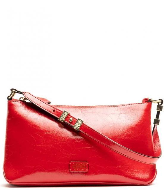 【送料無料】 フランセスバレンタイン レディース ショルダーバッグ バッグ Freddie Crinkle Leather Soft Pouch Shoulder Bag Red