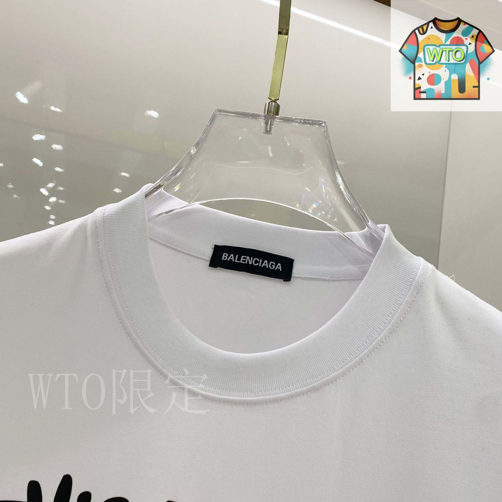 BALENCIAGA 25SS Tシャツ・カットソー ホワイト系 25SS】BALENCIAGA Loop Vintage コットン Tシャツ ロゴ 半袖