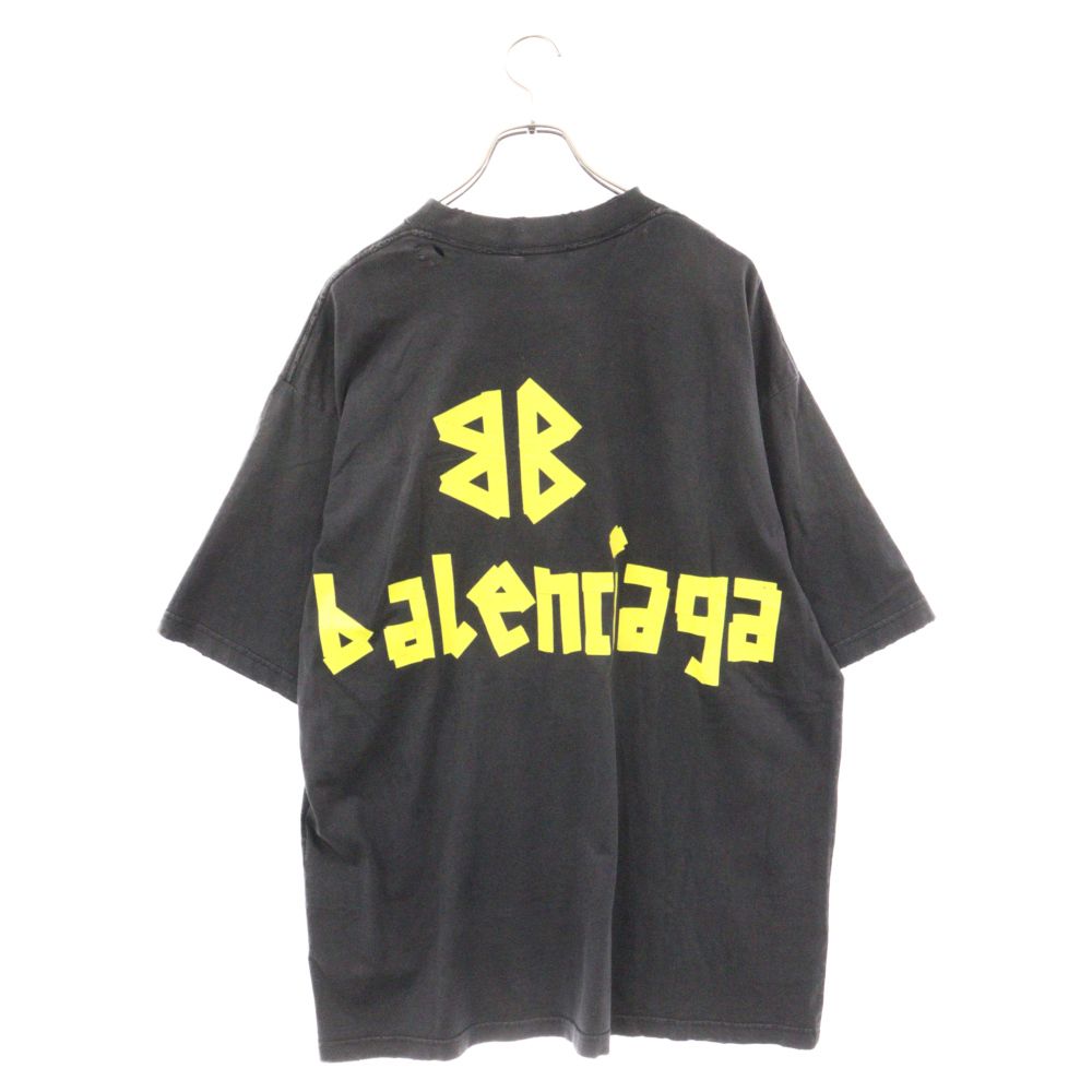 BALENCIAGA バレンシアガ 23SS ダメージ加工 カレッジロゴプリント