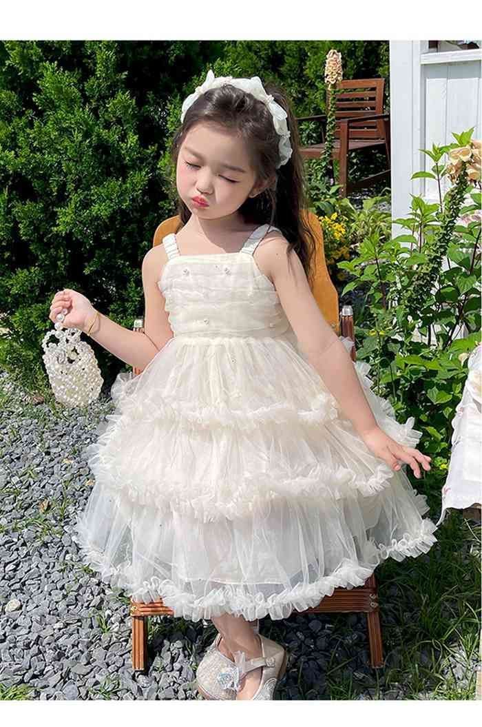 子供服 ワンピース ドレス 姫服 キッズ 女児 小学生 キッズ 可愛い  おしゃれ カジュアル キャミワンピ  発表会 結婚式 音楽会 演奏会  90cm 100 子供服 女の子 チュール ワンピース