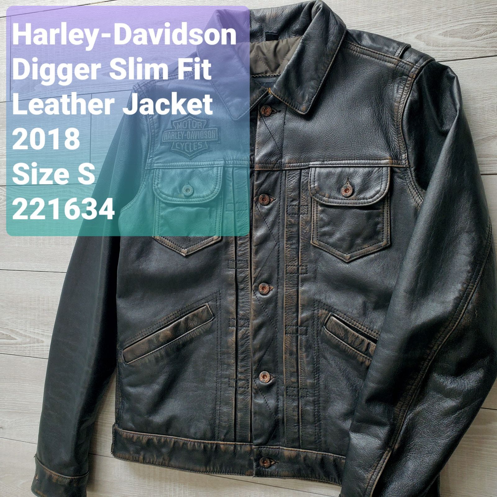 Harley-Davidson デニムレザージャケット Sサイズ | ヤマダウェブコム