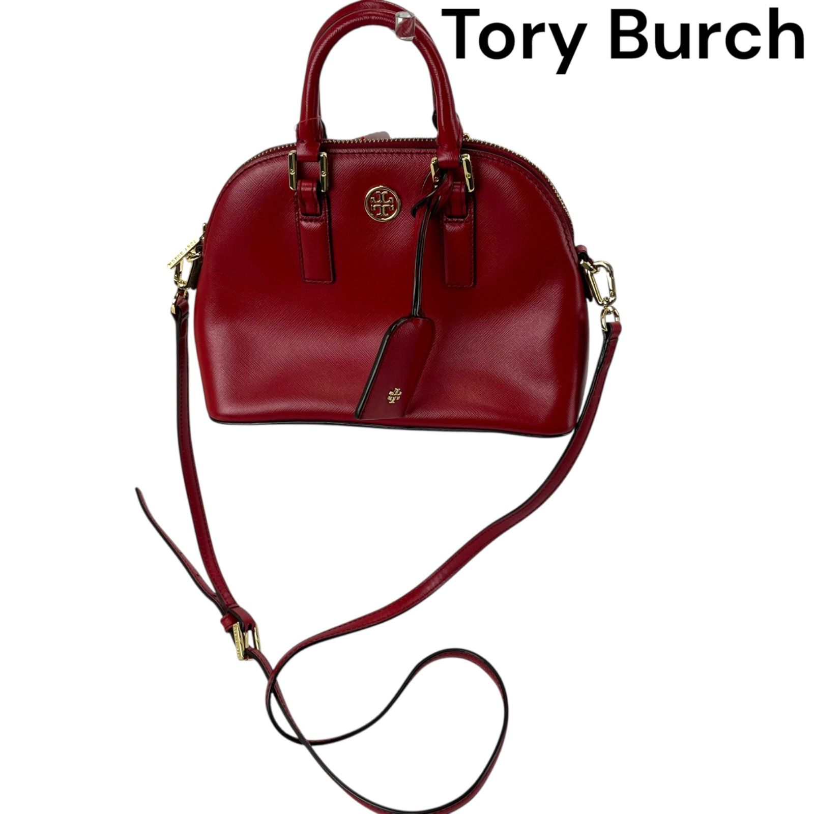 極美品 トリーバーチ Tory Burch 赤、レッド ハンド ショルダー バッグ 