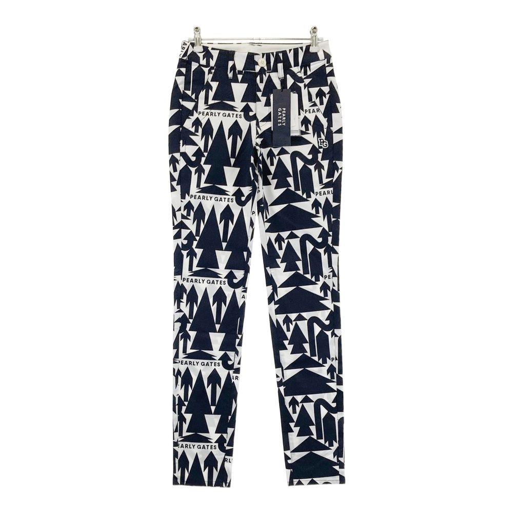サイズ 00 PEARLY GATES パーリーゲイツ 055-2131508 ストレッチパンツ 矢印 総柄 ホワイト系 240101535086 ゴルフウェア レディース ストスト