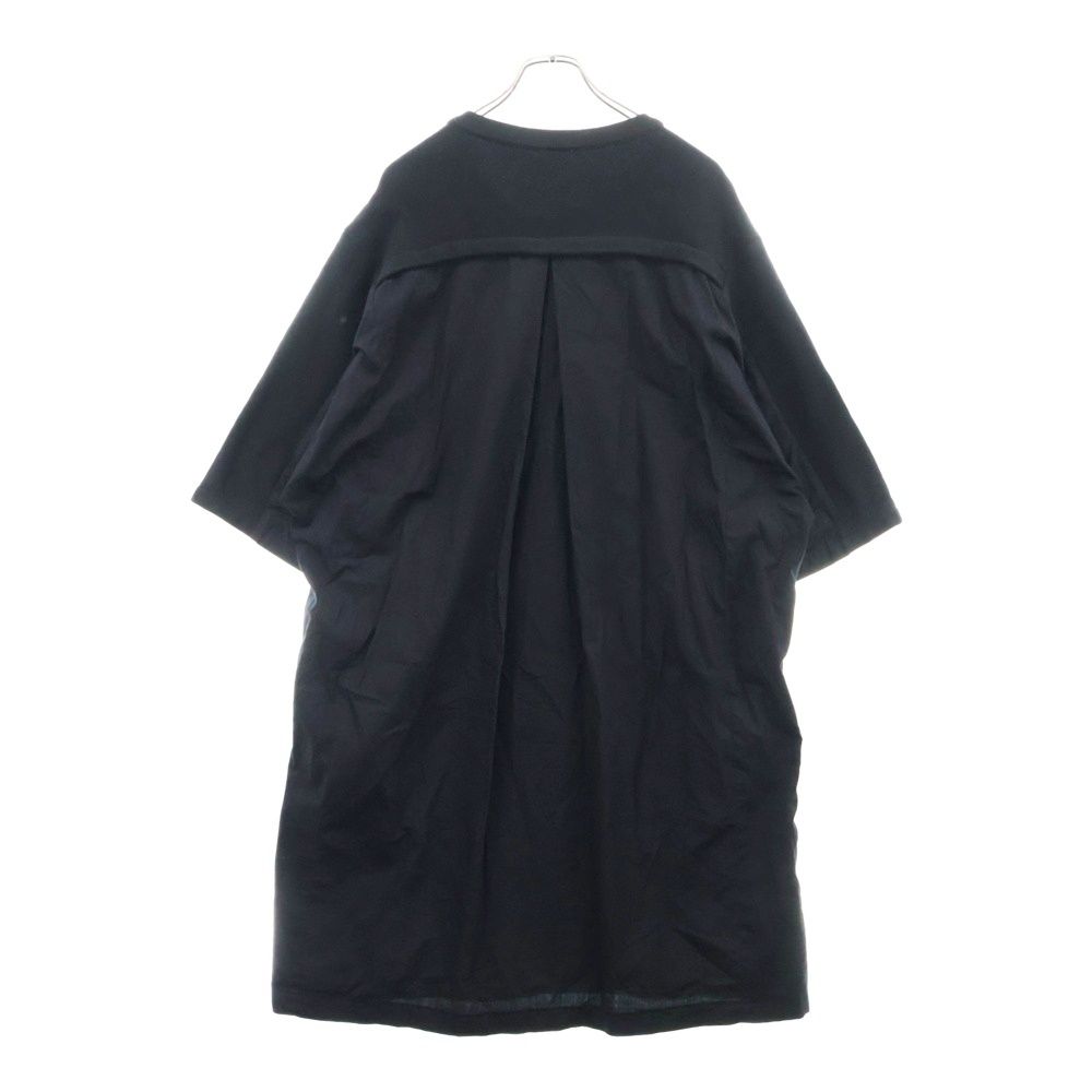 Y's (ワイズ) 切替 スウェット 半袖 ワンピース ドレス ブラック