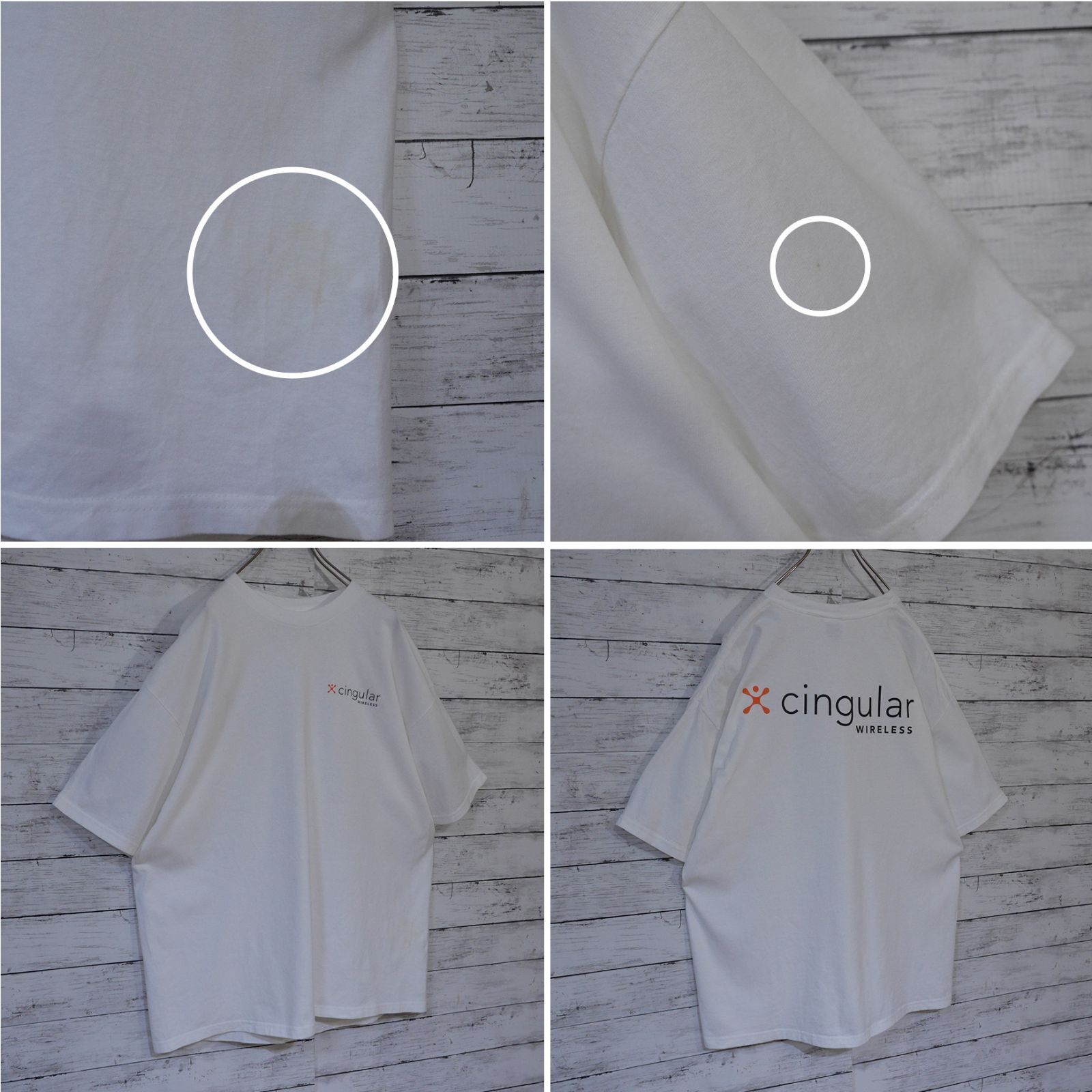Hanes ヘインズ XL ホワイト cingular WIRELESS シンギュラー 