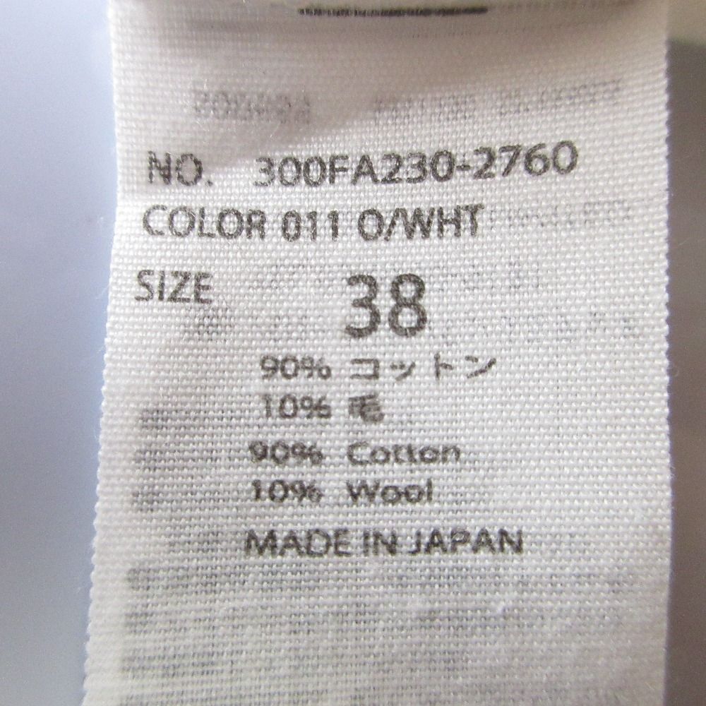 ENFOLD◆長袖ブラウス/38/コットン/WHT/無地// ENFOLD エンフォルド トップス プルオーバー 白 38