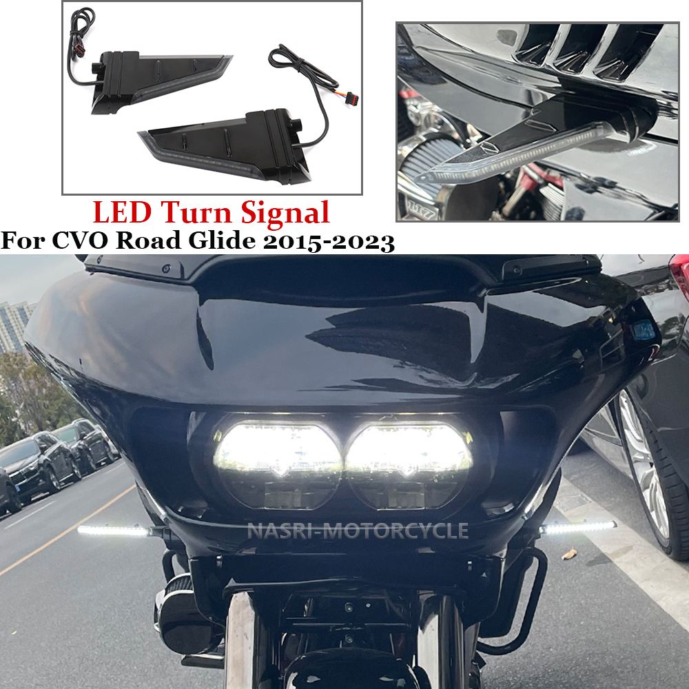 2025年用ハーレー ロードグライド FLTRX FLTRU FLTRK 2015-2025年モデル用サイドウィンカーLEDライト ランニングランプ フローイングバイ