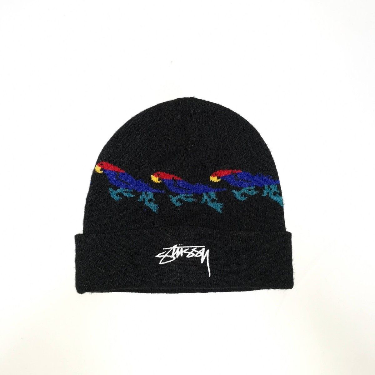 ステューシー STUSSY ビーニー PARROT ニットキャップ オウム 黒