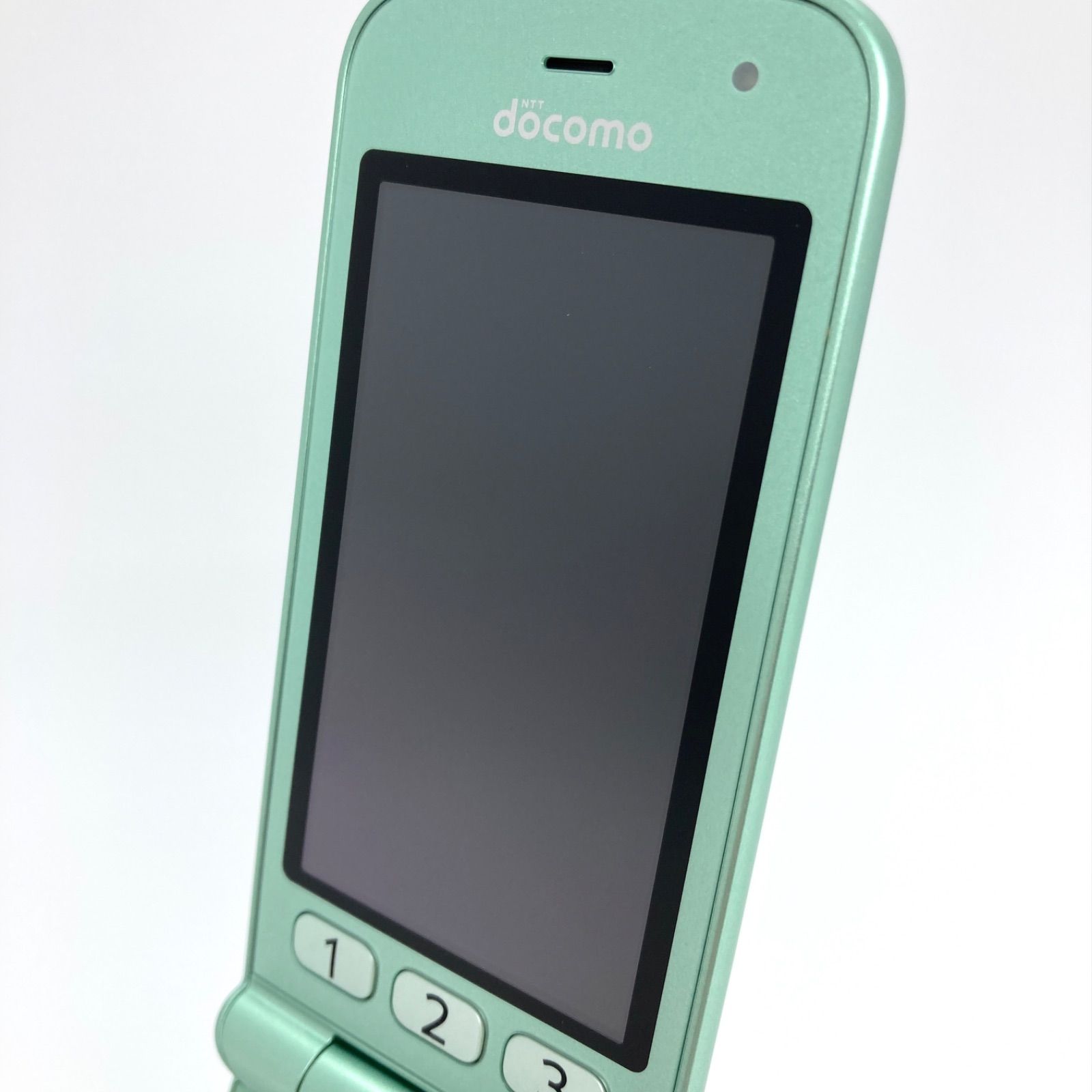 極美品 ドコモ らくらくホン F-02J ミントグリーン 4G対応 人気ガラホ