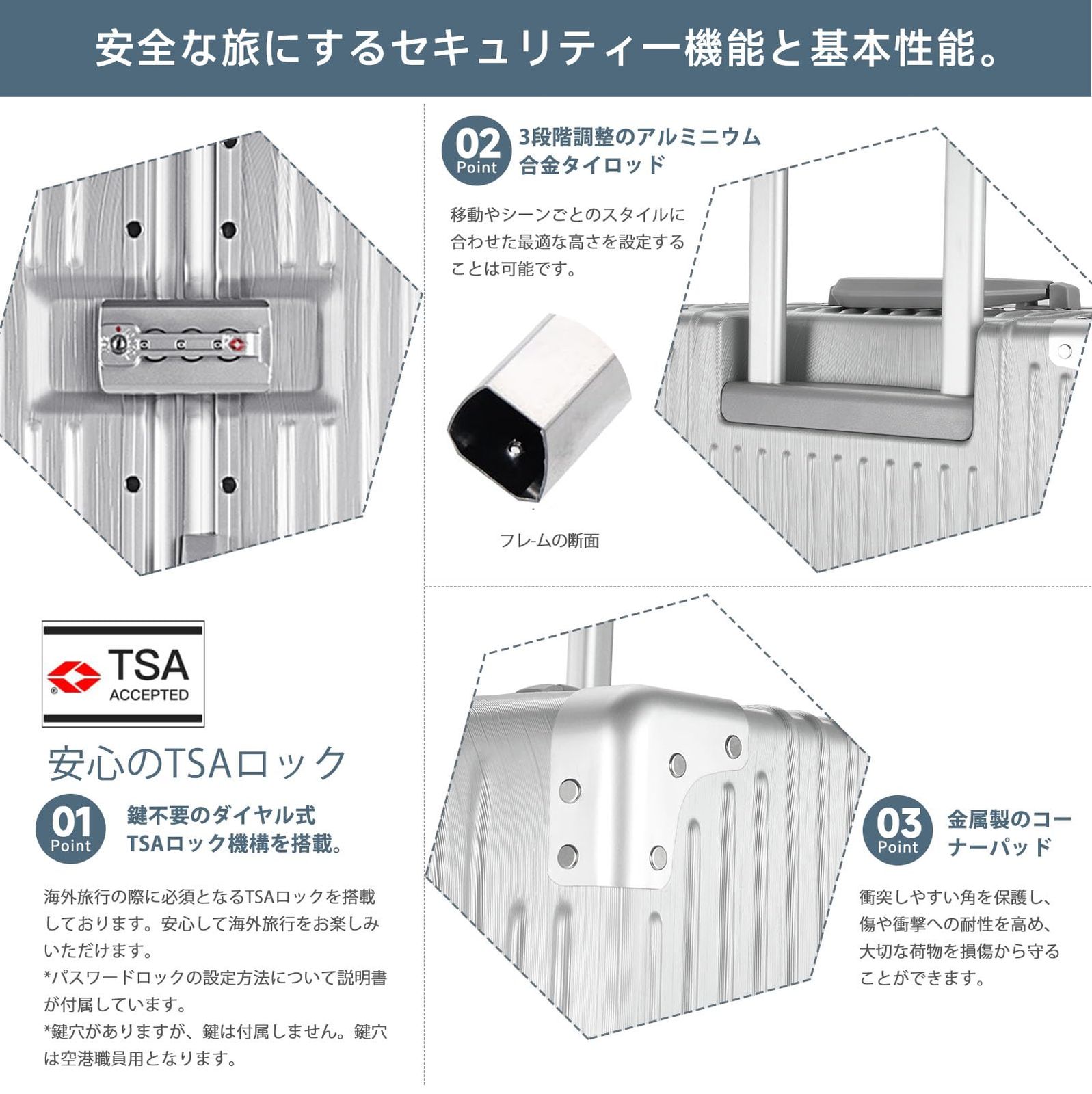 WanderMore] スーツケース キャリーケース キャリーバッグ 機内