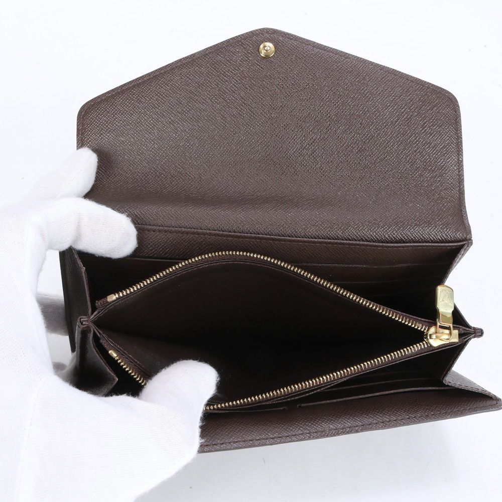 ルイ ヴィトン◎ポルトフォイユ サラ ダミエ エベヌ 現行 長財布 男女