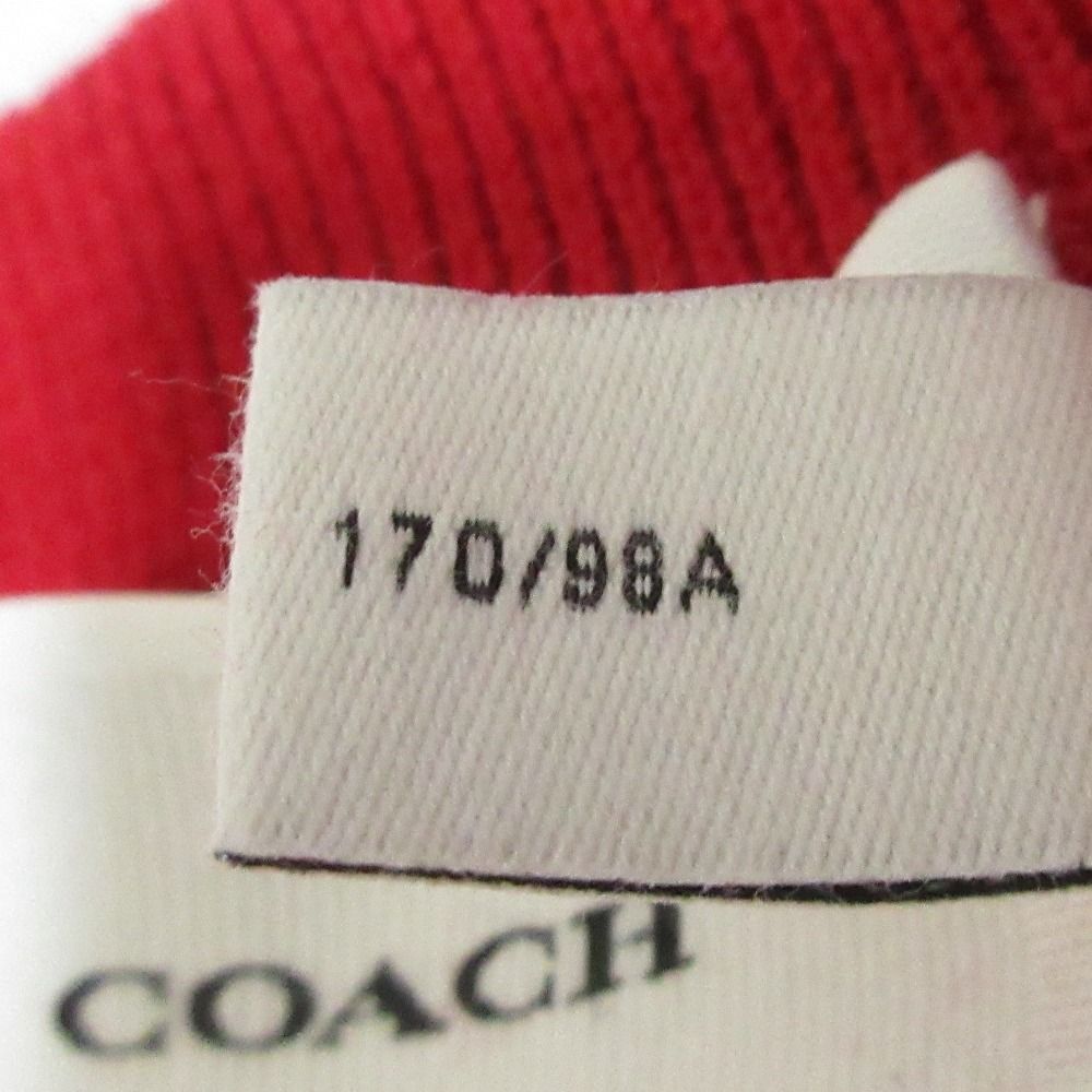COACH - 美品 24SS COACH コーチ ロゴ刺繍 Vネック カシミヤブレンド ニットベスト CQ844 サイズL レッド レディース 古着 中古 USED COACH - 美品 24SS COACH コーチ ロゴ刺繍 Vネック カシミヤ