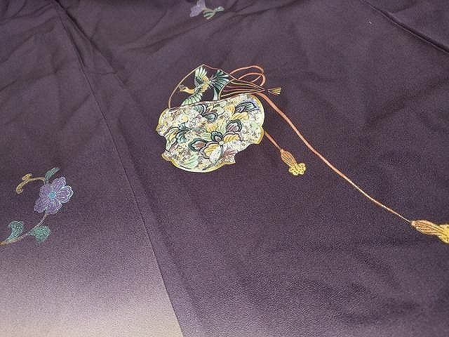 平和屋着物■訪問着　扇面鳳凰花唐草文　暈し染め　金彩　正絹　逸品　CAAO9441yk
