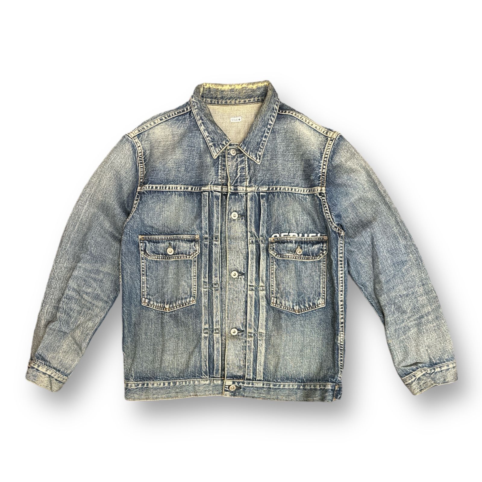 定価69300円 SEQUEL × fragment design 21SS DENIM JACKET デニムジャケット Gジャン シークエル  フラグメントデザイン インディゴ XL SQ-21SS-JK-01 62064A5