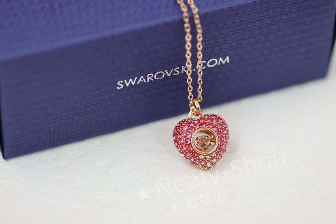 💗新品💗Swarovski  ファッショグラデーションドリルが踊るハートネックレス