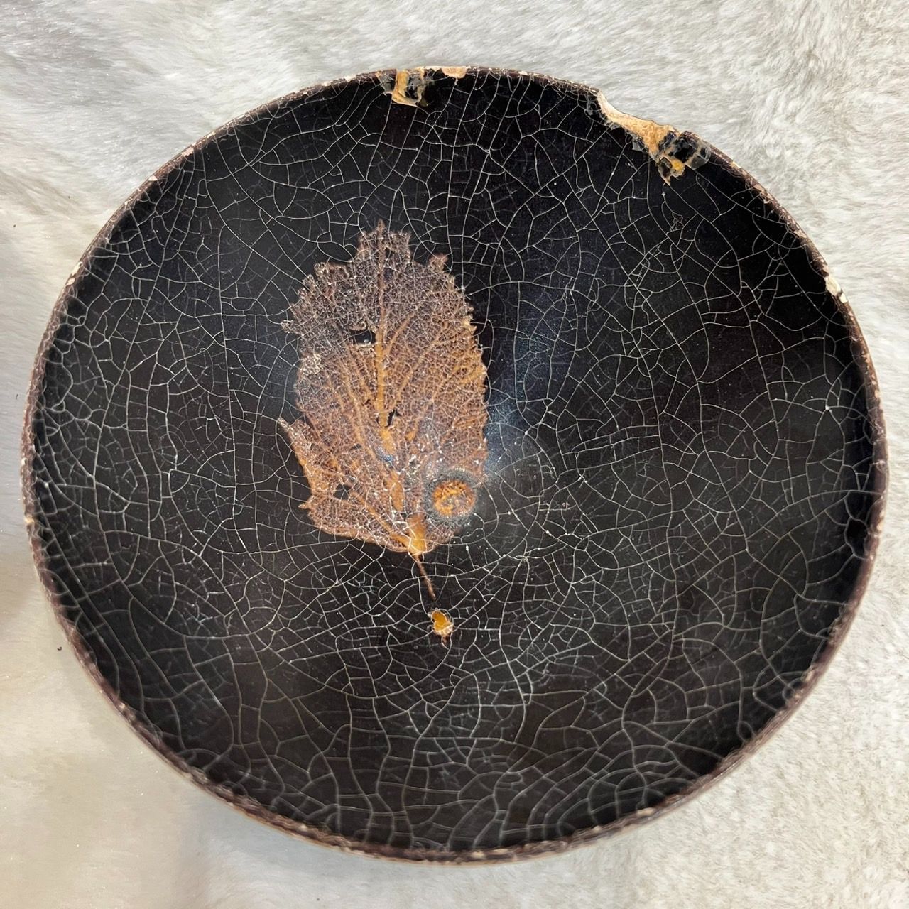 葉落し焼き 茶碗 亀裂風紋 茶道具 2点セット 陶芸骨董品 IMPECCABLEHEALTHCARESERVICES_COM