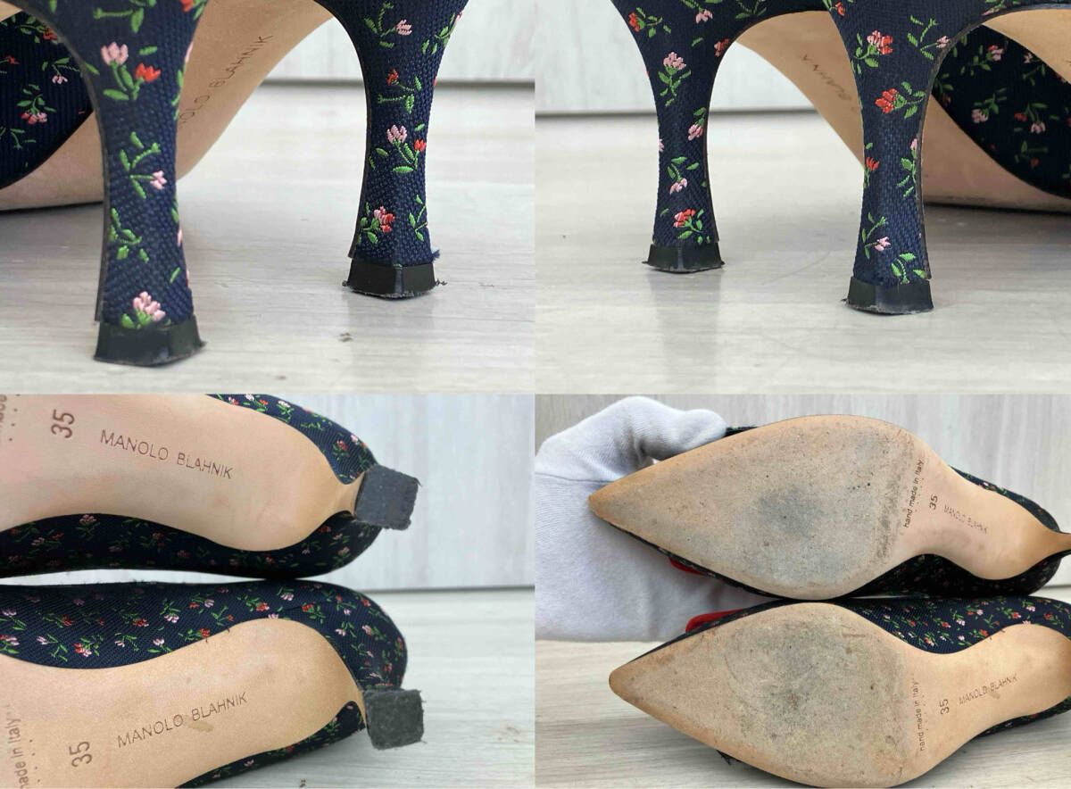 パンプス manolo blahnik マノロブラニク ファブリック ブラック系 パンプス サイズ35