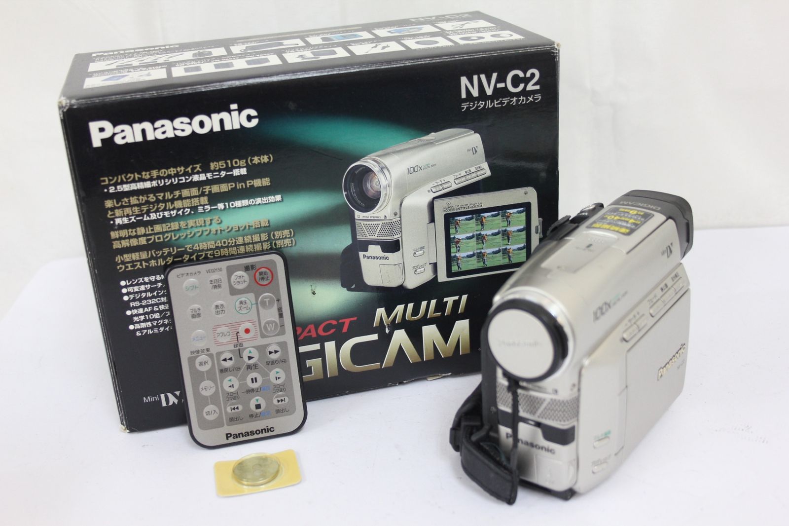 返品保証 録画再生 済み パナソニック Panasonic NV-C2 100x バッテリー 元 き ビデオカメラ M5164