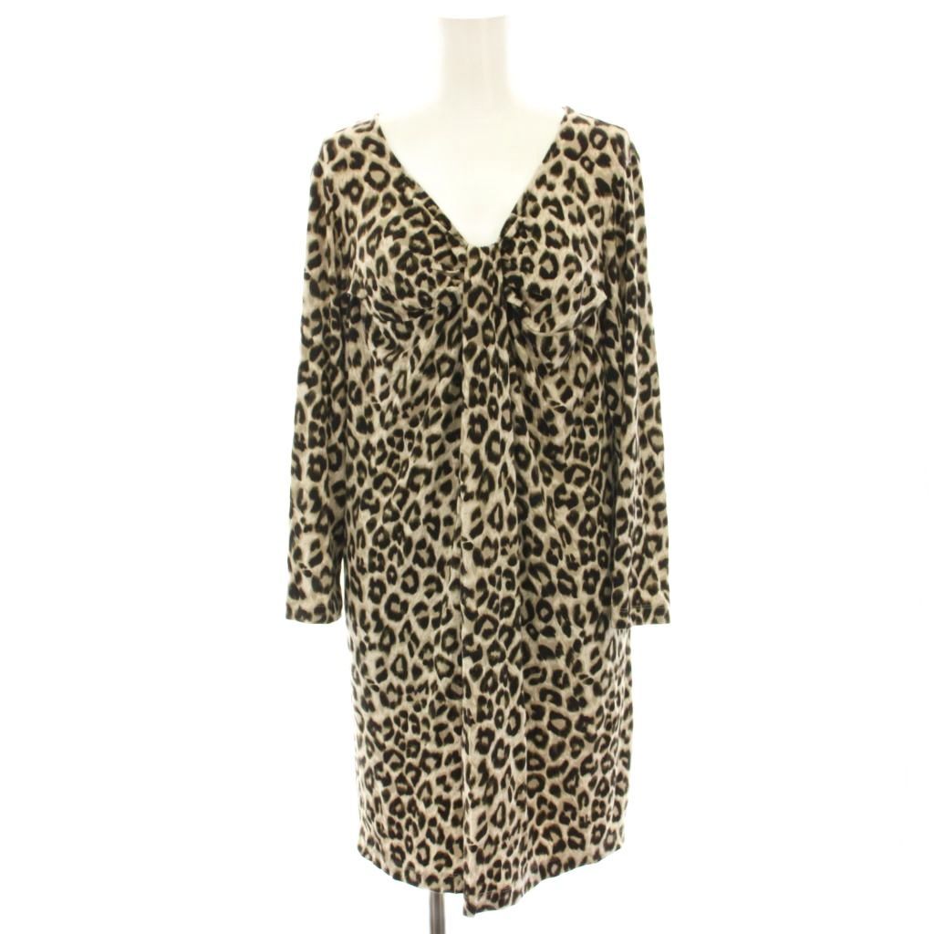 マックスマーラ　イタリア製　レオパード　豹柄　マキシ　ロングワンピース　38 マックスマーラ イタリア製 レオパード 豹柄 マキシ ロング