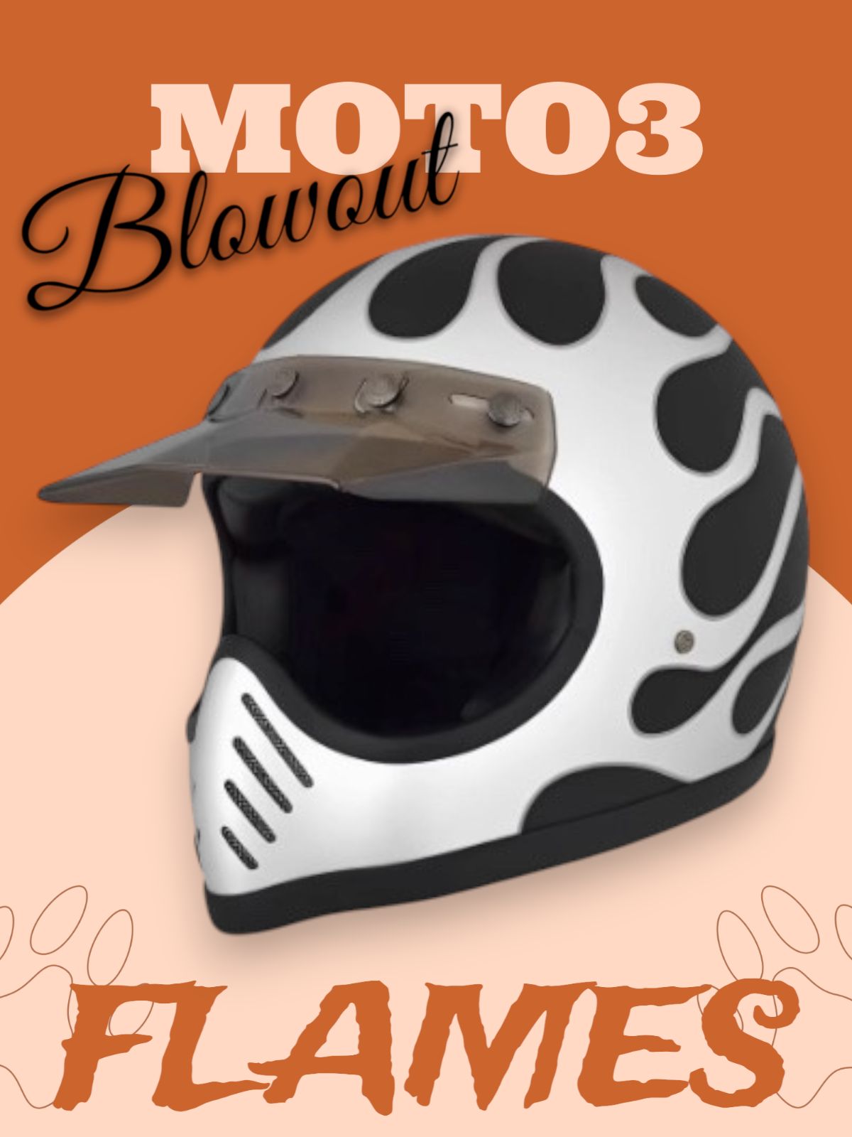Blowout マットブラック SV フレイムス ビンテージ MOTO3 バイザー付き 