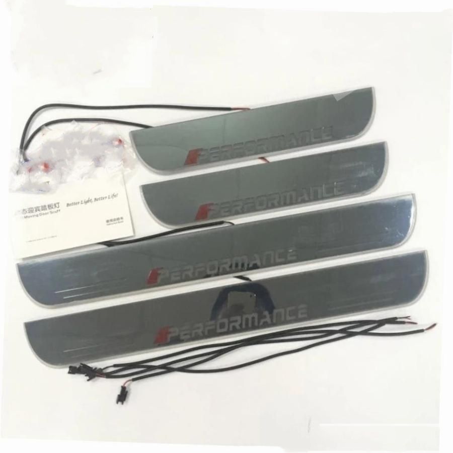 防水アクリルムービングLEDウェルカムペダルカースカッフプレートペダルドアシルパスウェイライトBMWE90E91 2005-2013