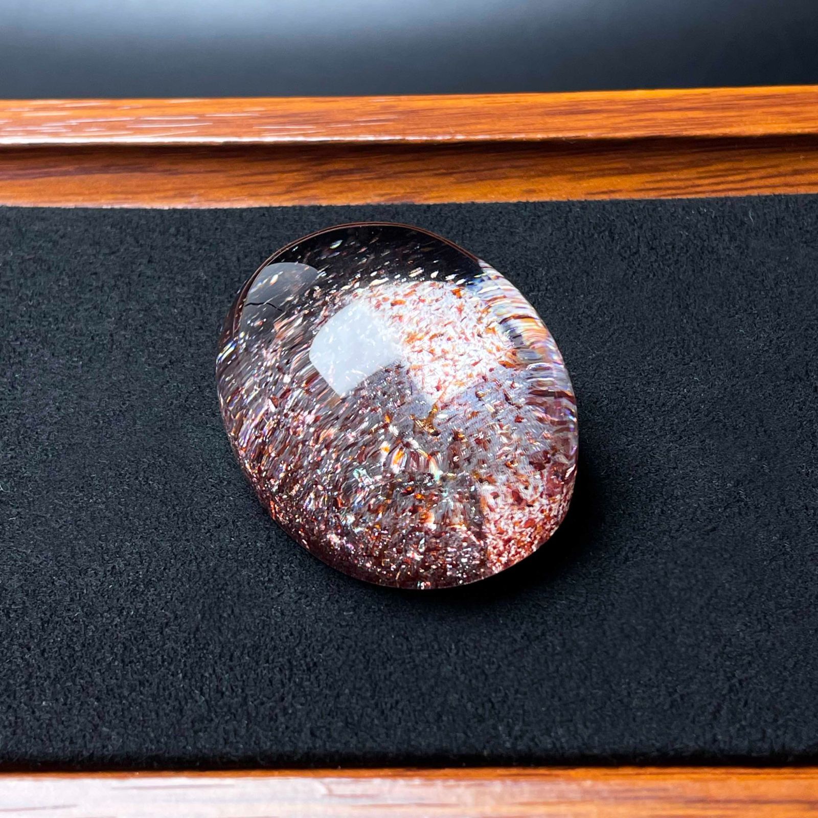 10 OFF 夢色EU製 ストロベリークォーツ パワーストーン 原石 天然石 苺水晶 プレゼント1 46.6 36.4 22.8mm ZZ1546