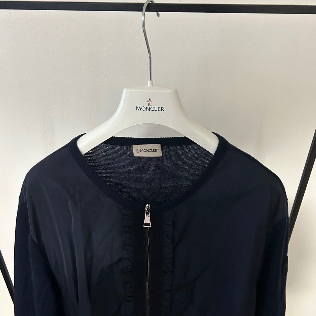 美品☆モンクレール☆ニットカーディガン ネイビー Lサイズ モンクレール MONCLER カーディガン ニット ネイビー 紺