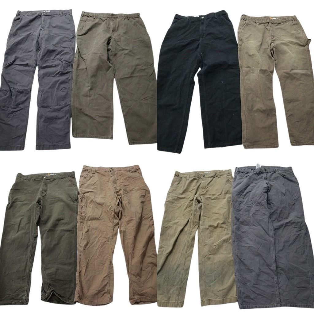 古着卸 カーハート Carhartt ダック ペインター パンツ 8枚セット メンズ 40 |42 ワーク ループ ブラック 古着 MZ7399