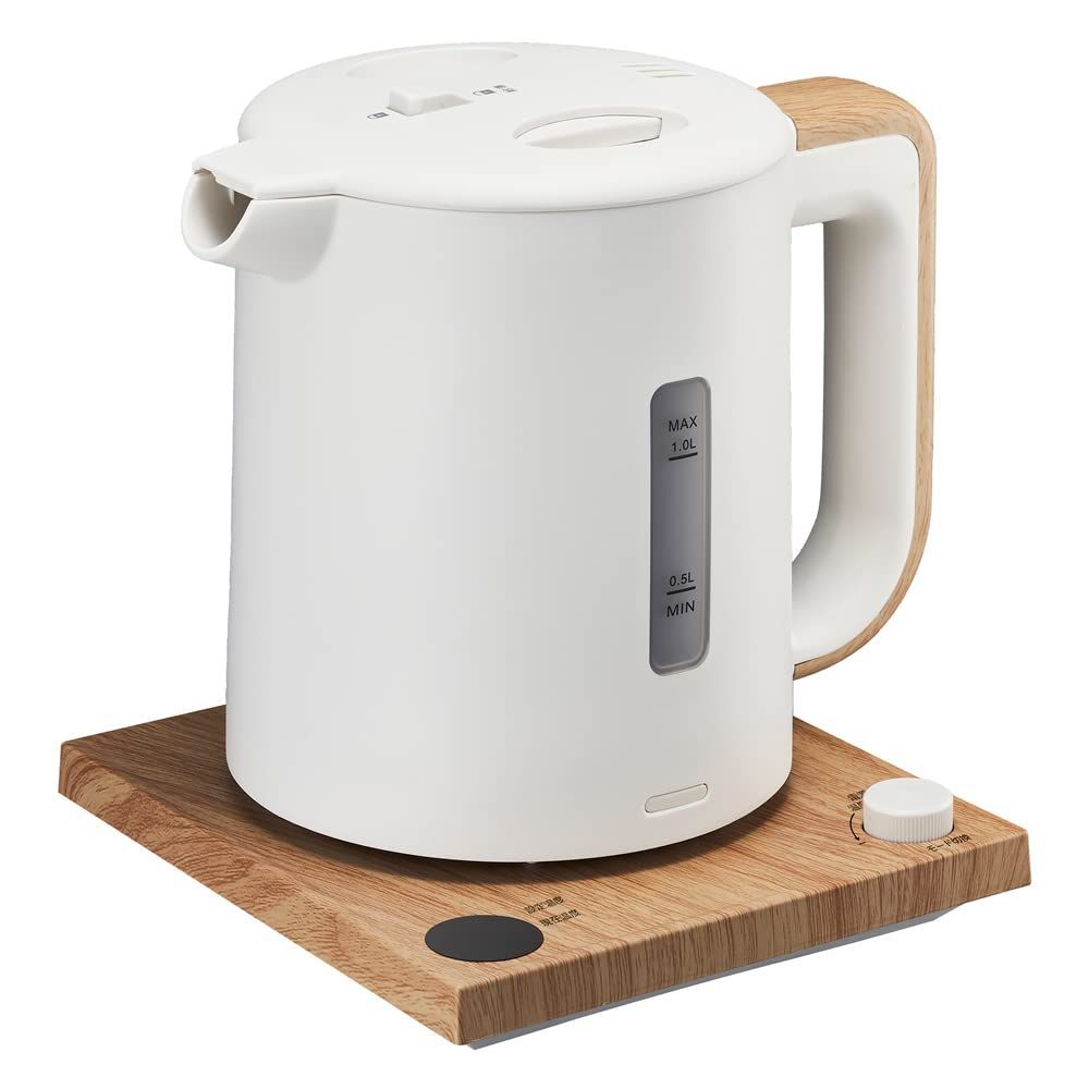 ドウシシャ 電気ケトル 温度設定できる電気ケトル 1.0L 温度調節機能 1℃単位 50～100℃ 保温機能 設定した温度で30分 ナチュラルウッド