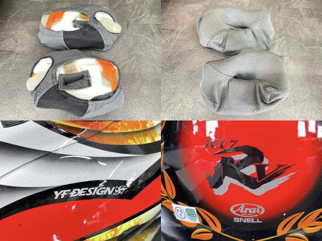 アライ ヘルメット フルフェイス 【中古】 ARAI RX-7 RRV SNELL YFDESIGN バイク用品 赤 白 黒 /58125