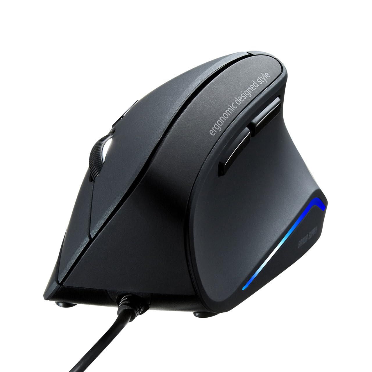 SANWA 有線マウス 光学式縦型コンピュータマウス 手首の負担を軽減 (1000/1600 調節可能 DPI 6ボタン) MacBook ノートパソコン デスクトップ Windows Mac OS オフィスu0026ゲーム用 