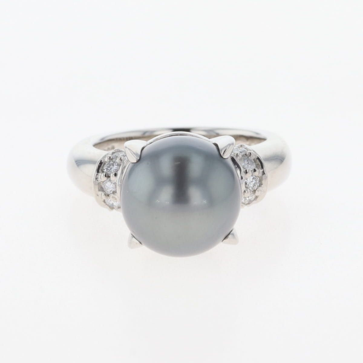 パール パール ダイヤモンド リング レディース Pt900 9号 0.12ct 7.2g 