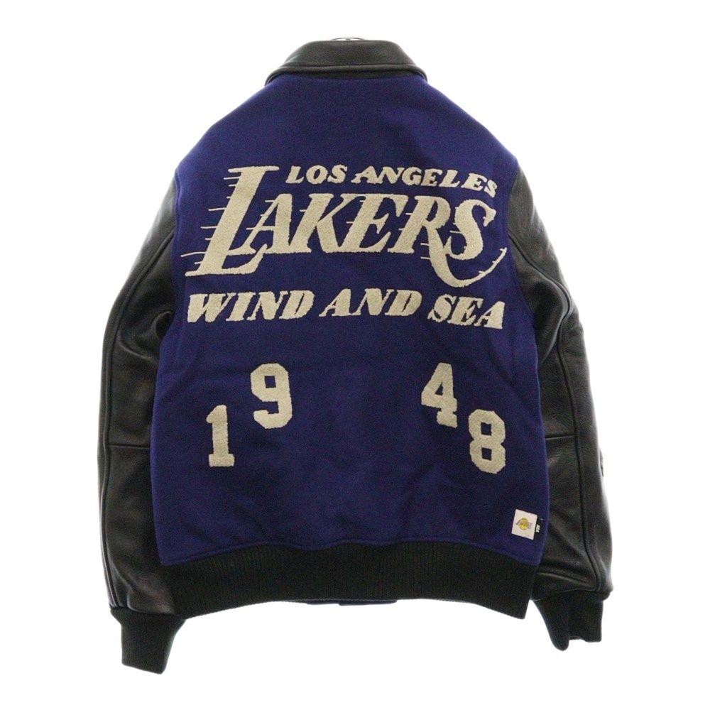 WIND AND SEA (ウィンダンシー) ×NBA Leather Melton Jacket  