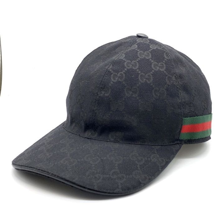 Gucci グッチ GGキャンバス シェリーライン ベースボールキャップ ブラック 13364840150 Size M 58cm