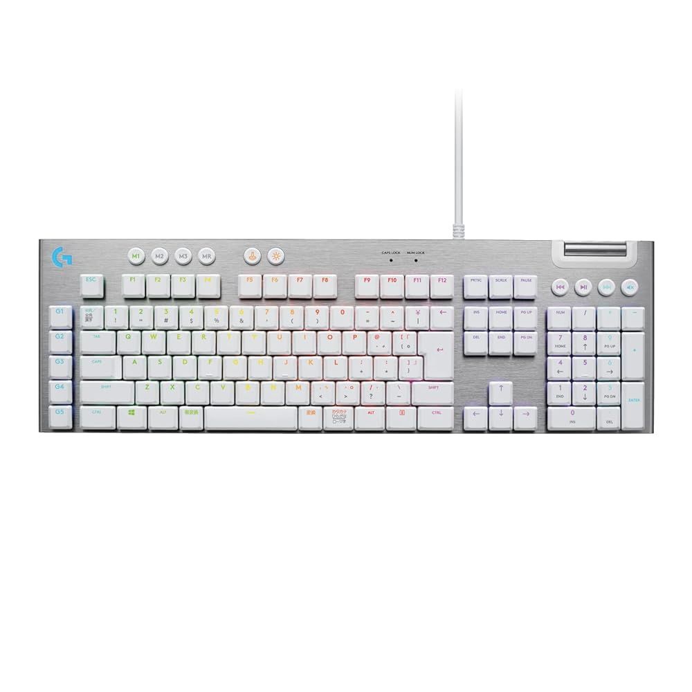 Logicool G G813-TCWH 有線 タクタイル 茶軸 薄型 確かな打鍵感 GLスイッチ 日本語配列 ホワイト