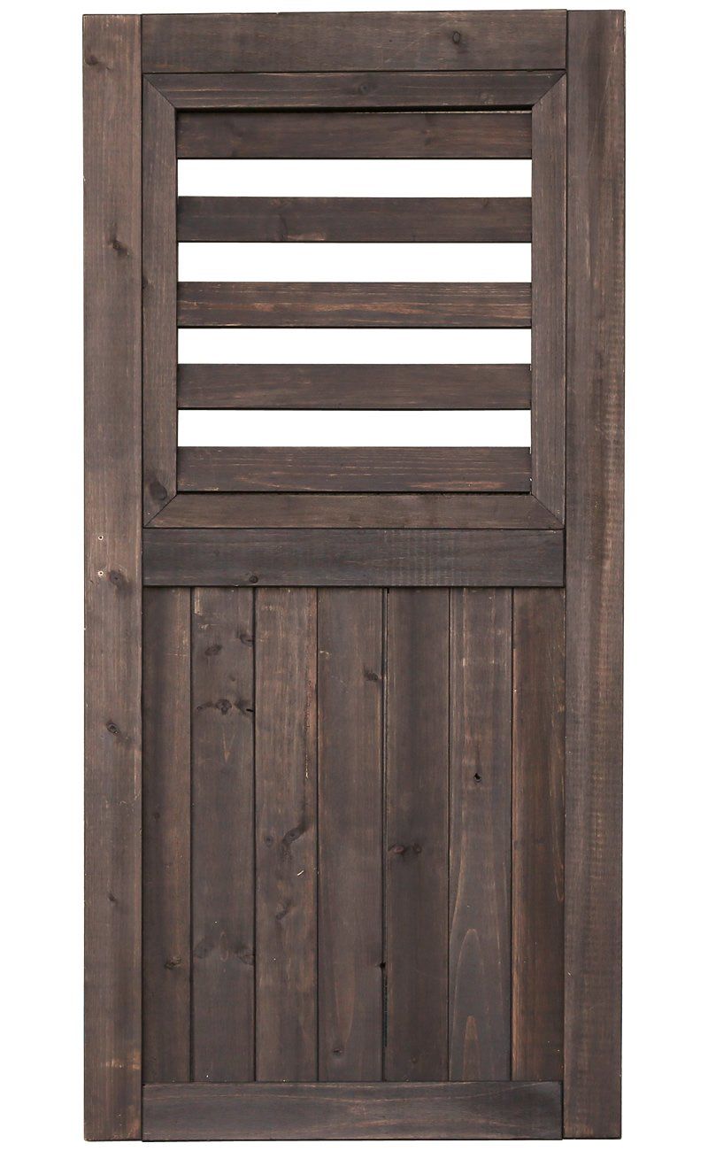 ガーデンガーデン ゲートやハンギングに 天然木製 シェッドファサードヴォレー 閂錠|蝶番付 高さ115cm ダークブラウン SFV-550DBR