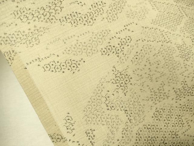 平和屋着物＊夏物　結城紬　夏結城　100亀甲　人物風景文　正絹　逸品　CAAT7308vp 平和屋着物＊夏物 結城紬 夏結城 100亀甲 人物風景文 正絹 逸品