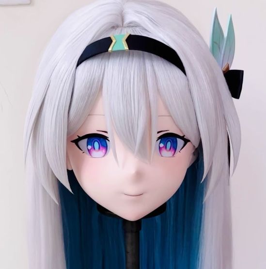 全頭マスク カツラ付き 眼球付き NO.127 ドール ヘッドロリータ人形 コスプレ マスク 変身 仮装 着ぐるみ 二次元美少女v