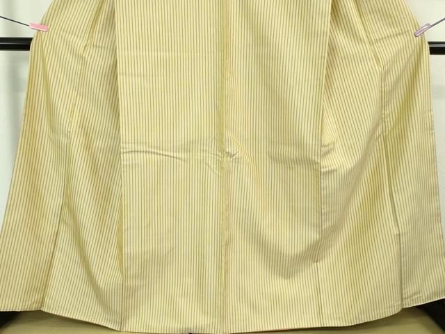 平和屋本店□極上 山下八百子 本場黄八丈 市松綾織 紬 縞 逸品