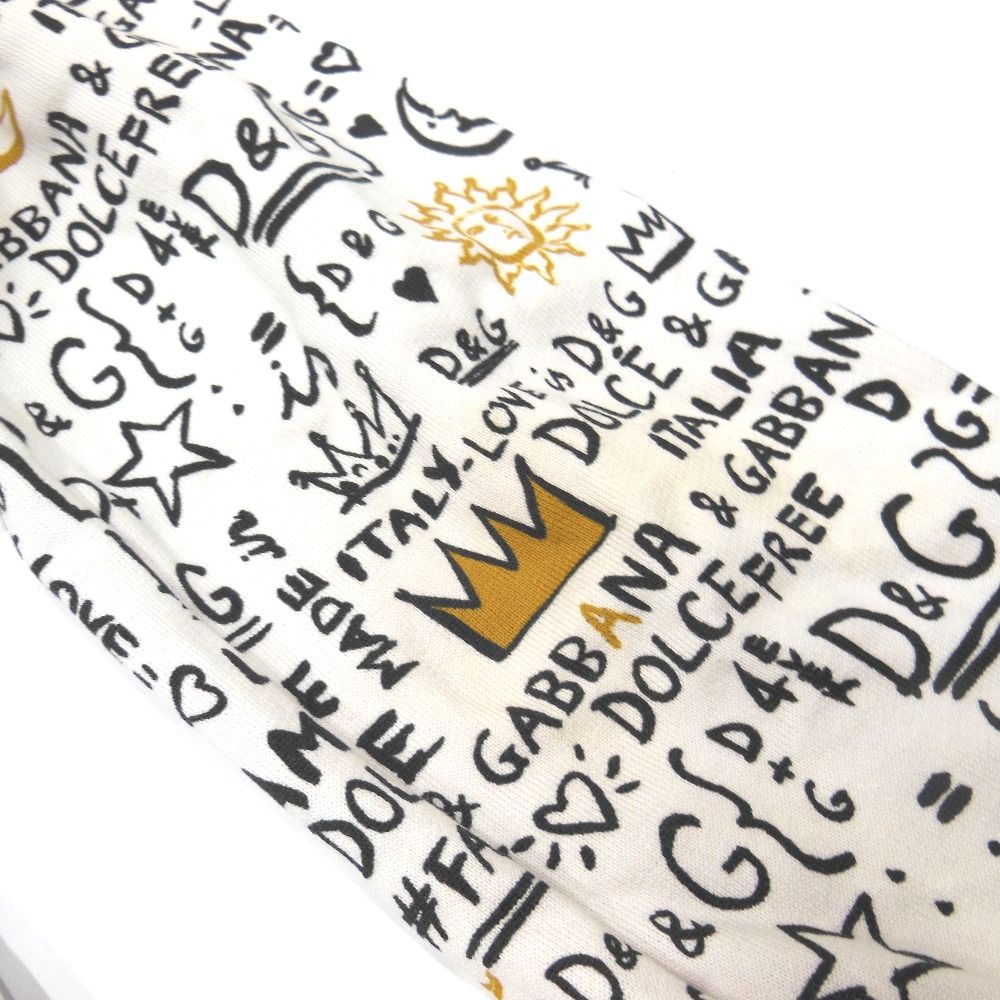 ドルチェアンドガッバーナ パーカー グラフィティ Kingロゴ ホワイト系 #44 メンズ DOLCE&GABBANA NA10862 中古 難あり NA10862 ドルチェアンドガッバーナ パーカー グラフィティ Kingロゴ