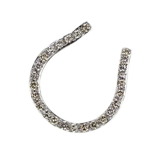 GSTV K18WG ホワイトゴールドダイヤモンド馬蹄ペンダントトップ