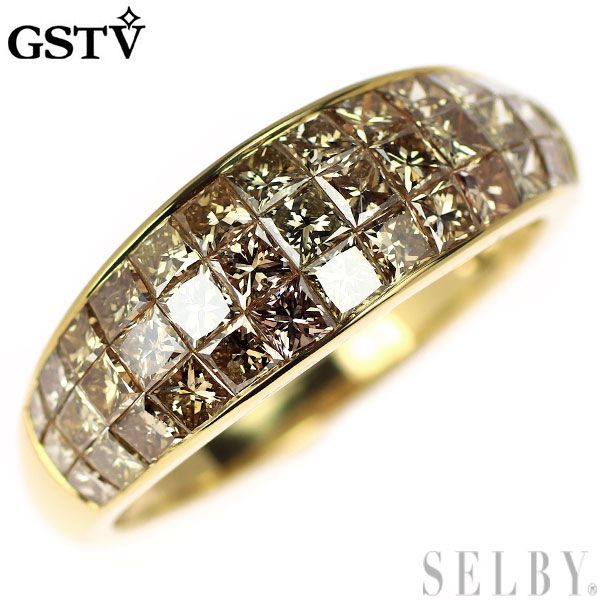 GSTV K18YG ダイヤモンド リング ミステリーセッティング K18PG ピンク