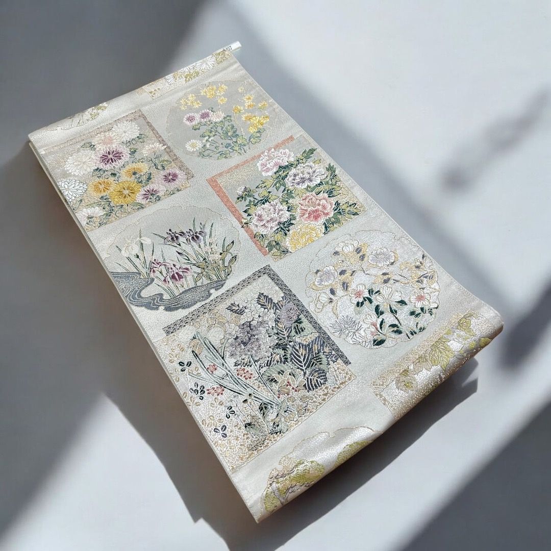 菱菊花文柄袋帯 菱菊花文柄袋帯