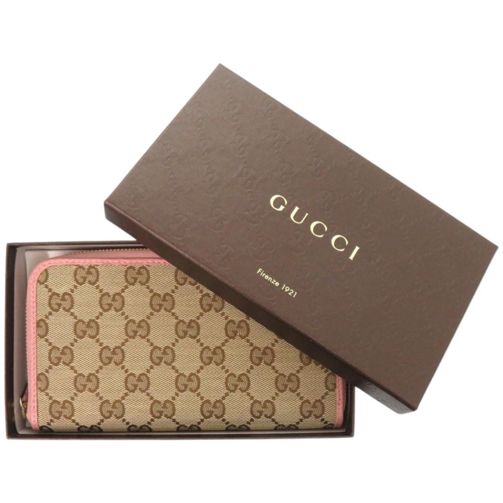 グッチ ラウンドファスナー 363423 GGスプリームキャンバス ベージュ 長財布 1215 GUCCI