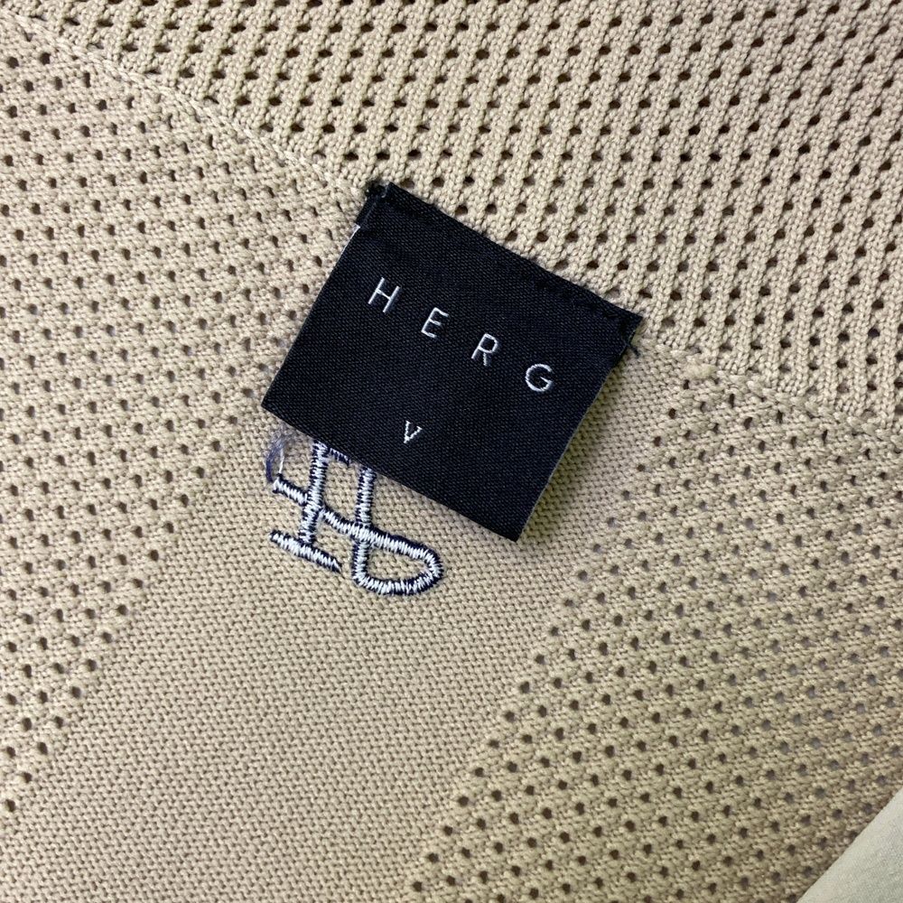 サイズ 5 HERG1 エルグワン ナイロン切替 ニット ジップジャケット ベージュ系 240101528281 ゴルフウェア メンズ ストスト LLC-HASEGAWATOSO_COM