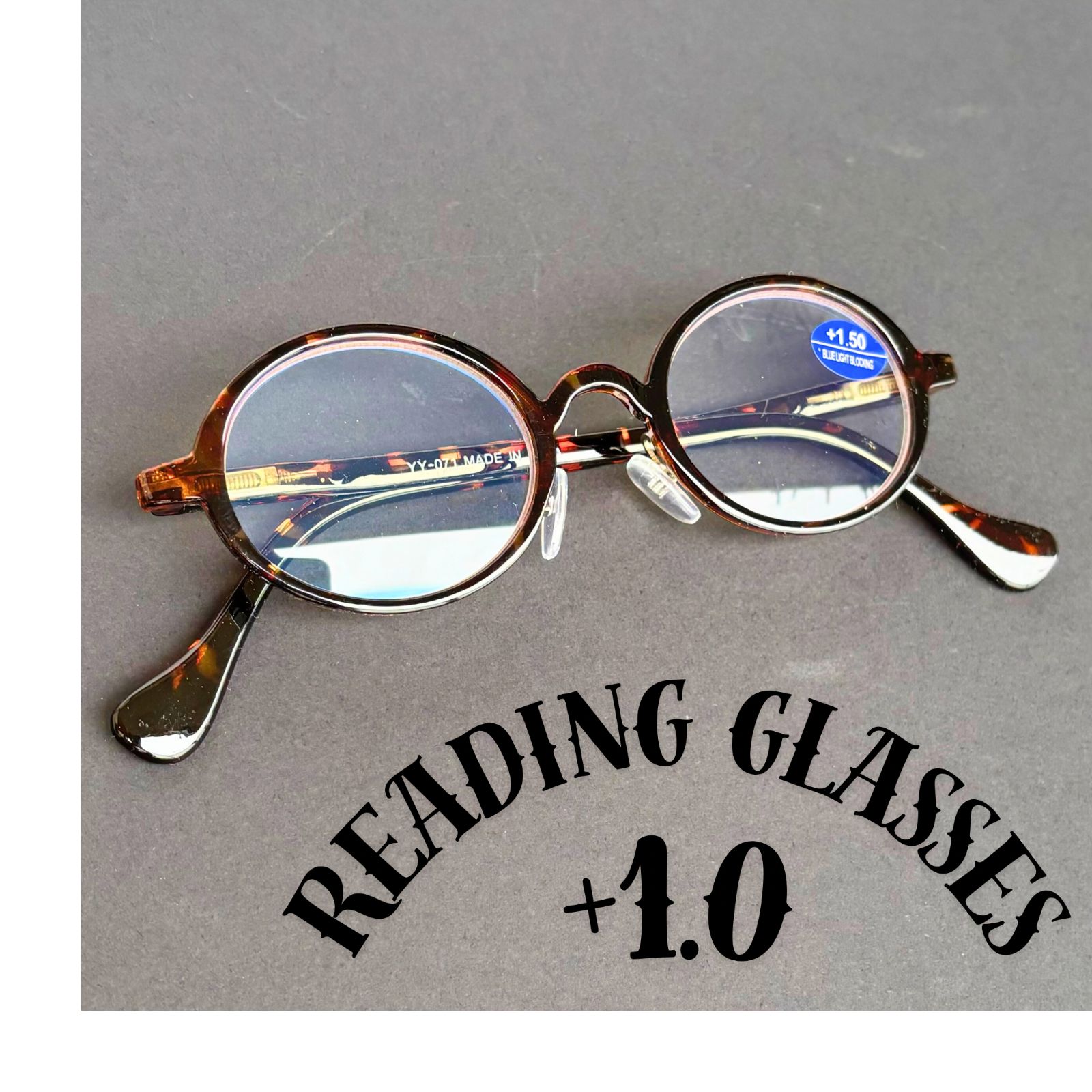 1.0 老眼鏡 丸メガネ 眼鏡メンズレディース レオパード べっ甲 レトロ