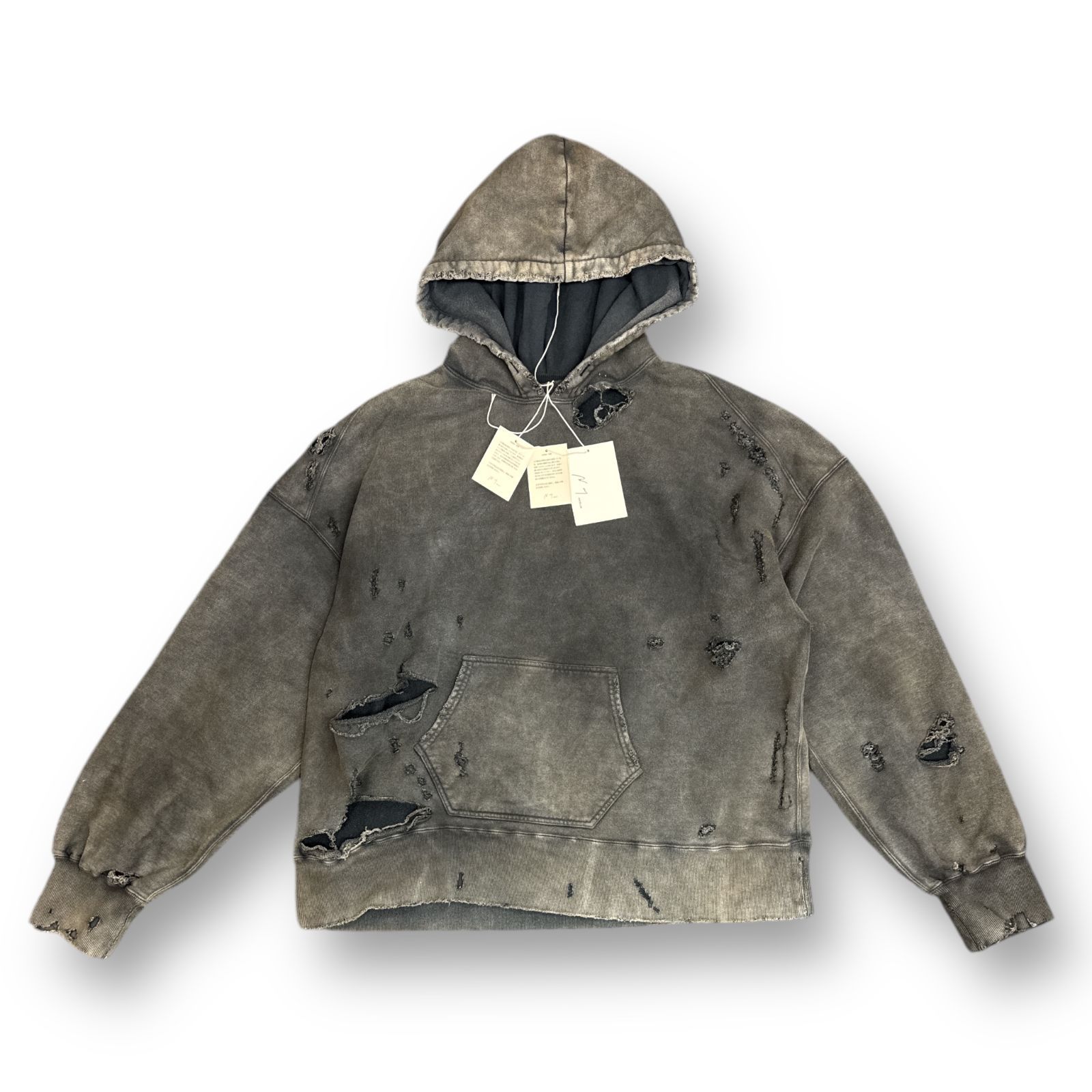 未使用品 ANCELLM 24AW AGING CRASH HOODIE エイジングクラッシュ 