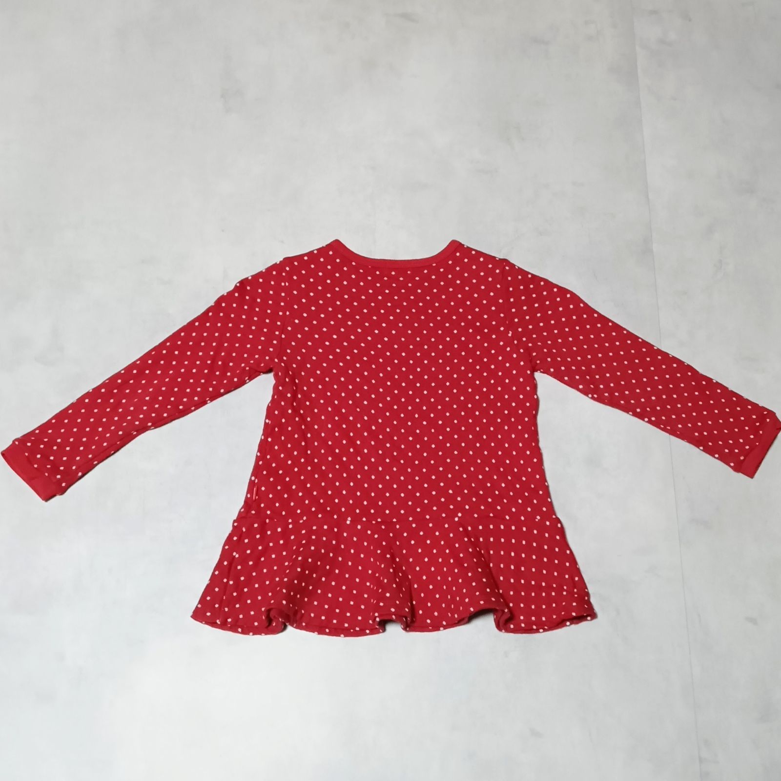 ミキハウス　うさこ　グレー　水玉　ペプラム　トレーナー　長袖 ミキハウス 定価¥9680 ドット カットソー チュニック 長袖シャツ