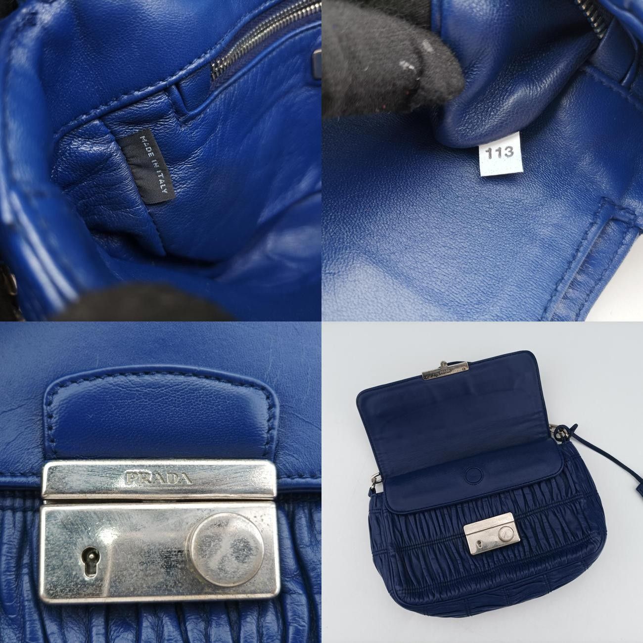 プラダPradaナッパゴーフルブルーレザー113