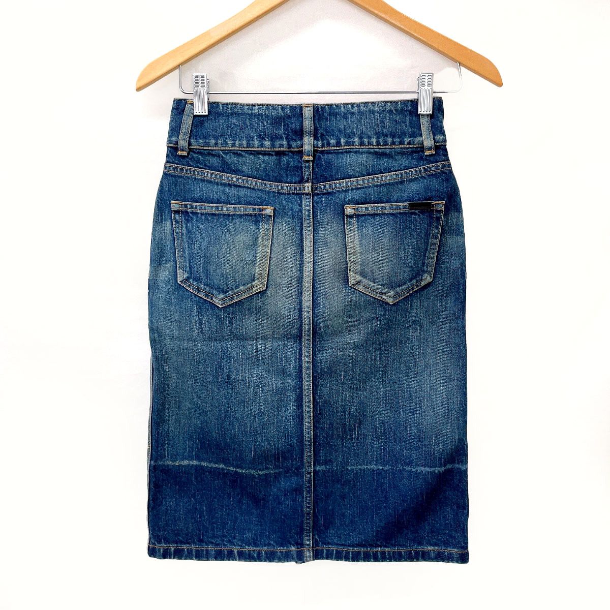 サンローランパリ スカート デニムスカート 663874 Y945Q ブルー  